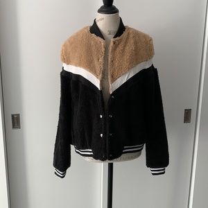 Faux fur bomber jacket